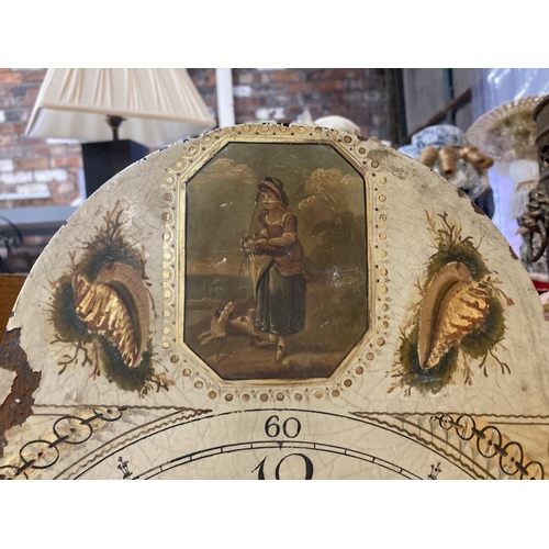 837 - A VINTAGE ENAMELLED GRANFATHER CLOCK FACE