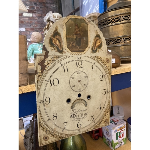 837 - A VINTAGE ENAMELLED GRANFATHER CLOCK FACE