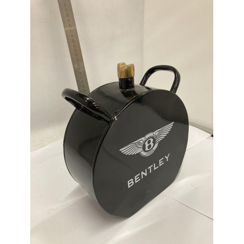 842 - A SMALL BLACK BENTLEY PETROL CAN