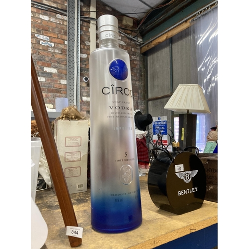 843 - A LARGE 6 LITRE 'CIROC' EMPTY VODKA BOTTLE