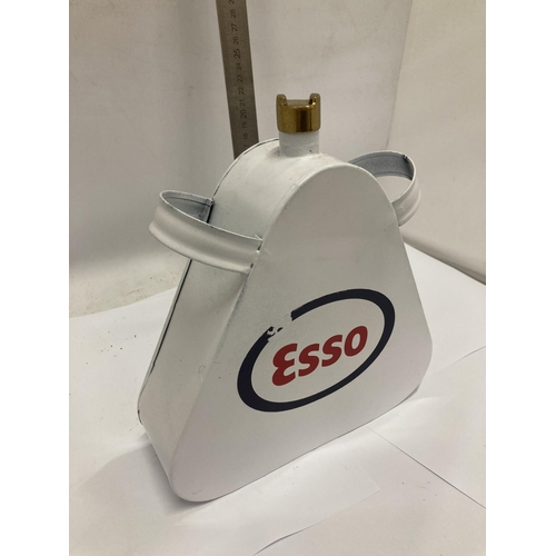 845 - A SMALL WHITE ESSO PETROL CAN