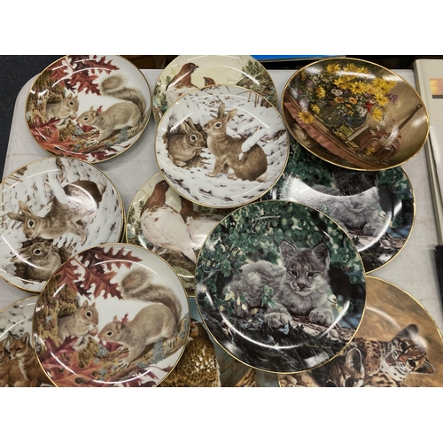 862 - A LARGE COLLECTION OF CABINET/WALL PLATES WITH ANIMAL PICTURES - 18 IN TOTAL