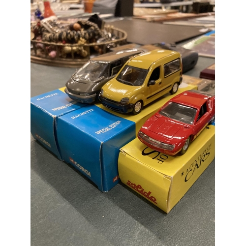 867 - THREE BOXED CORGI 'A CENTURY OF CARS' TO INCLUDE A RENAULT A130, KANGOO AND ESPACE