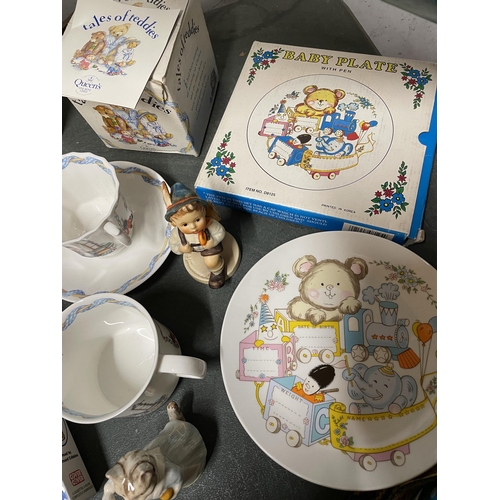 1080A - A QUANTITY OF CHILDREN'S ITEMS TO INCLUDE A 'QUEEN'S TALES OF TEDDIES' CERAMIC SET, WINNIE THE POOH ... 