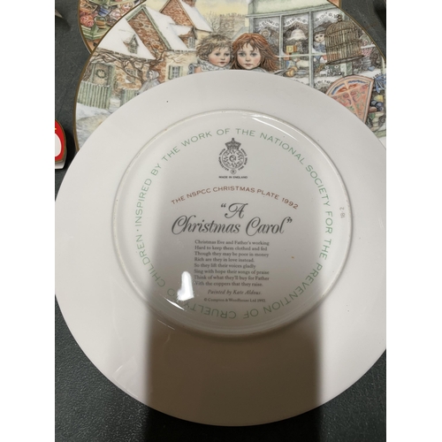 1081 - FIVE NSPCC CHRISTMAS CABINET PLATES