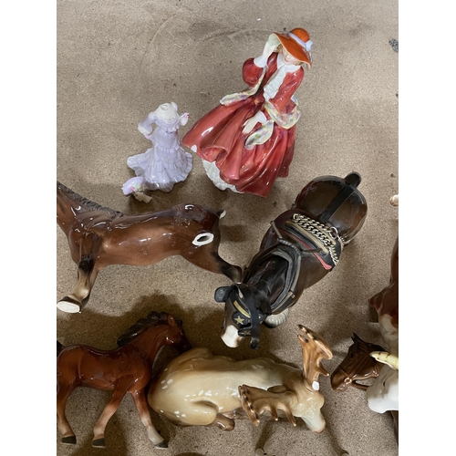 1087 - A COLLECTION OF ANIMALS AND FIGURES TO INCLUDE BESWICK - ALL A/F