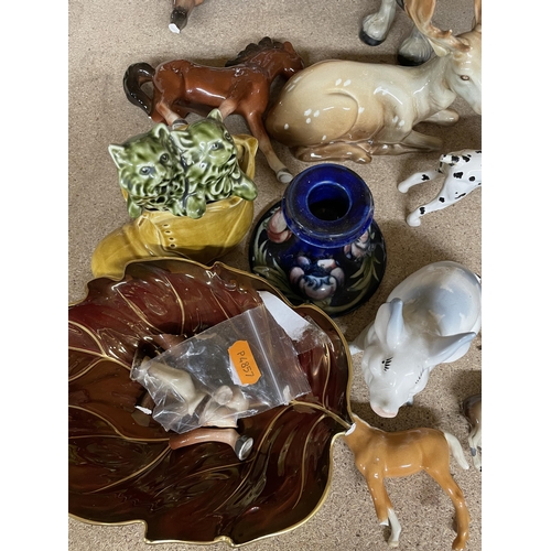 1087 - A COLLECTION OF ANIMALS AND FIGURES TO INCLUDE BESWICK - ALL A/F