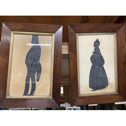 1096 - TWO VINTAGE SILHOUETTES OF A LADY AND GENTLEMAN