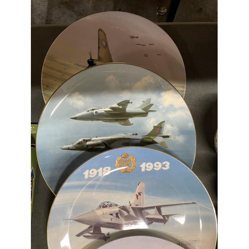 1107 - FOUR LARGE COALPORT MILITARY PLANES CABINET PLATES