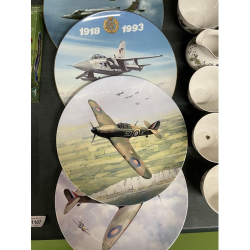 1107 - FOUR LARGE COALPORT MILITARY PLANES CABINET PLATES