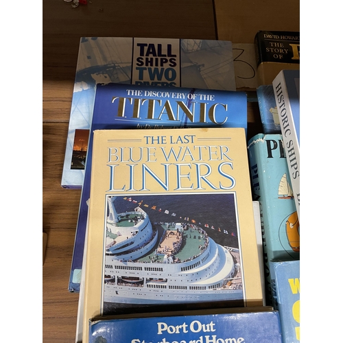 1113 - A COLLECTION OF HARDBACK OCEAN GOING SHIPS AND LINERS BOOKS - 18 IN TOTAL