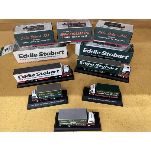 217 - FIVE NEW AND BOXED EDDIE STOBART LORRIES