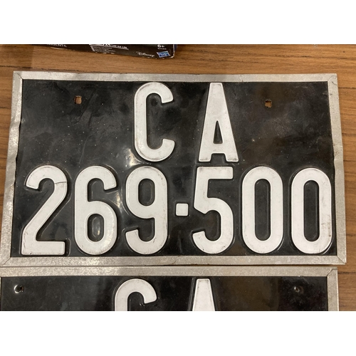 1121 - A PAIR OF GENUINE 1970'S BACK AND FRONT CALIFORNIA NUMBER PLATES