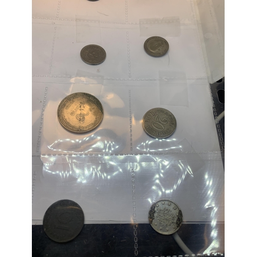 419 - TWENTY ASSORTED WORLD COINS BELIEVED TO INCLUDE 1922 SILVER UK SIXPENCE VG, 1916 SILVER FRENCH 50 CE... 