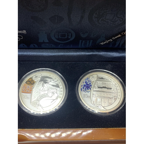 442 - A CHINA , BEJING 2008 , OLYMPIC SET OF 4 SILVER COINS . PRISTINE