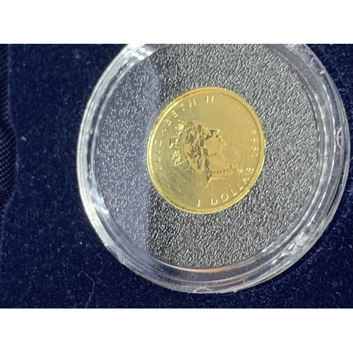 445 - A CANADA 1993 1/20OZ MAPLE LEAF GOLD $1 COIN