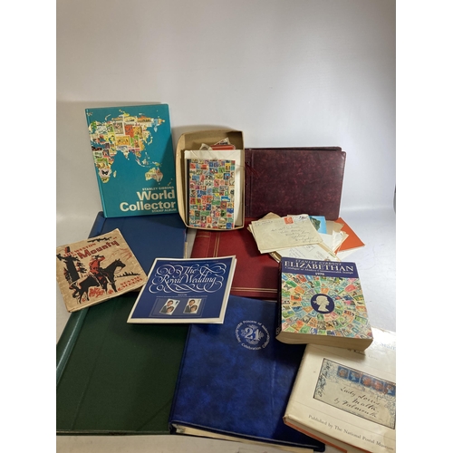 482 - VARIOUS STAMP ALBUMS SOME EMPTY OTHERS PART FILLED, PRINCESS OF WALES 21ST BIRTHDAY COLLECTION, LOOS... 