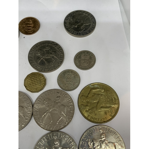 492 - VARIOUS COINS TO INCLUDE FOURTEEN COMMEMORATIVE CROWNS