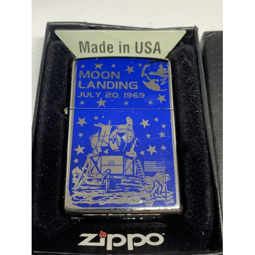 76 - THE MOON LANDING JULY 20 1969 ZIPPO LIGHTER IN ORIGINAL PRESENTATION BOX