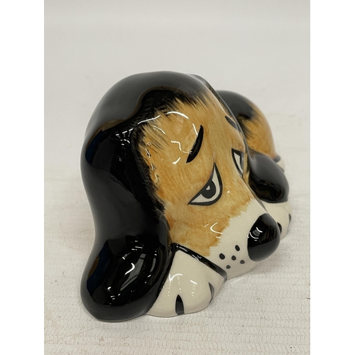 743 - A LORNA BAILEY HAND PAINTED AND SIGNED DOZY DOG