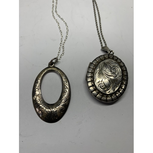 660 - FOUR SILVER NECKLACES WITH PENDANTS