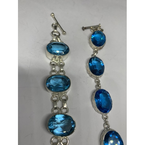 663 - TWO BRACELETS WITH BLUE STONES