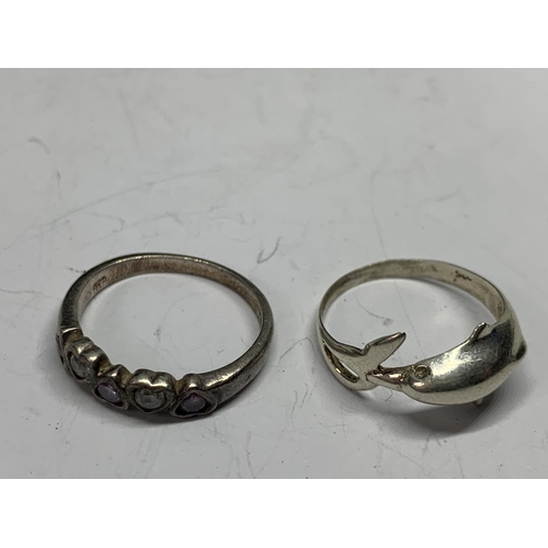 668 - FIVE VARIOUS SILVER RINGS