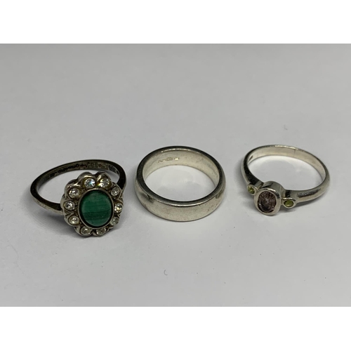 671 - FIVE VARIOUS SILVER RINGS