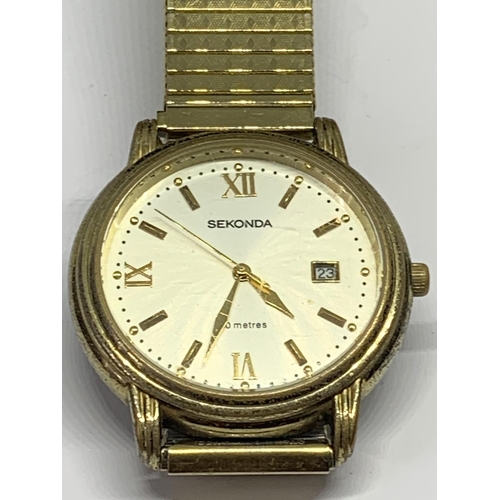 673 - A SEKONDA MECHANICAL WRIST WATCH SEEN WORKING BUT NO WARRANTY