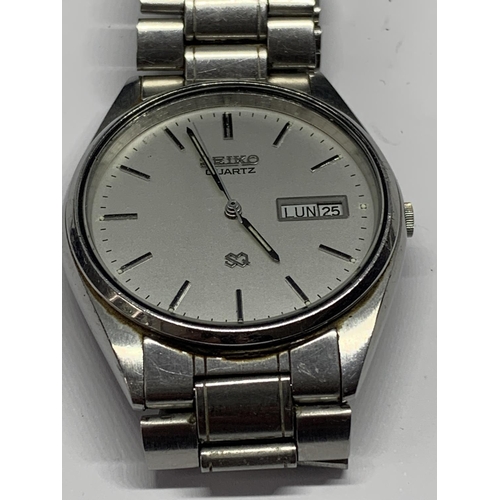 678 - A SEIKO S.Q. WRIST WATCH SEEN WORKING BUT NO WARRANTY