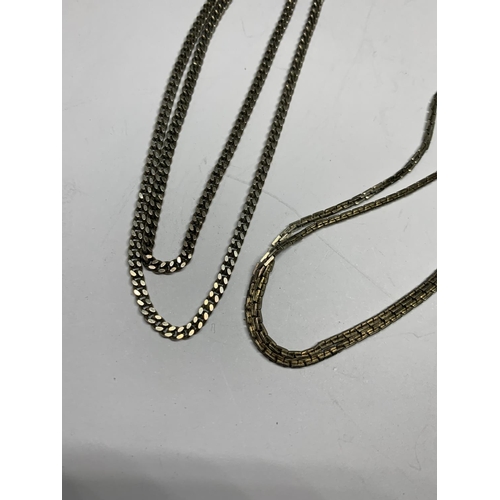 686 - TWO SILVER NECKLACES