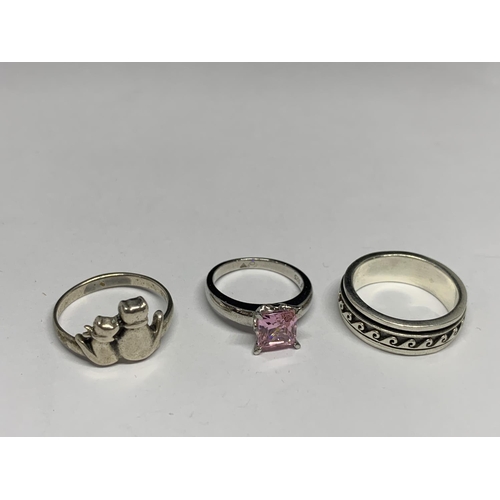 692 - FIVE SILVER RINGS