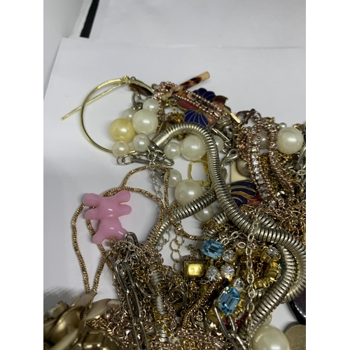 698 - A LARGE QUANTITY OF COSTUME JEWELLERY