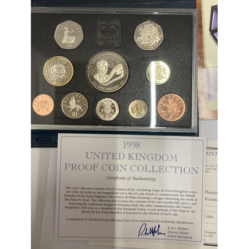 434 - A UK 1998 PROOF COIN COLLECTION . BOXED WITH COA