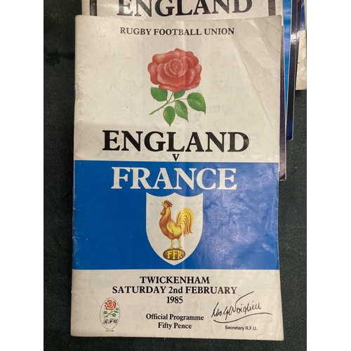 917 - EIGHTEEN ENGLAND INTERNATIONAL RUGBY UNION PROGRAMMES