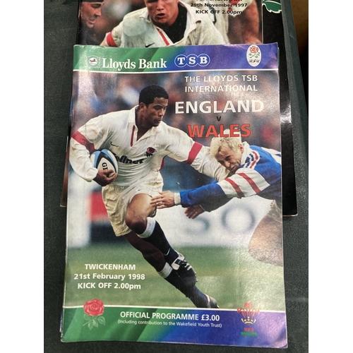 917 - EIGHTEEN ENGLAND INTERNATIONAL RUGBY UNION PROGRAMMES