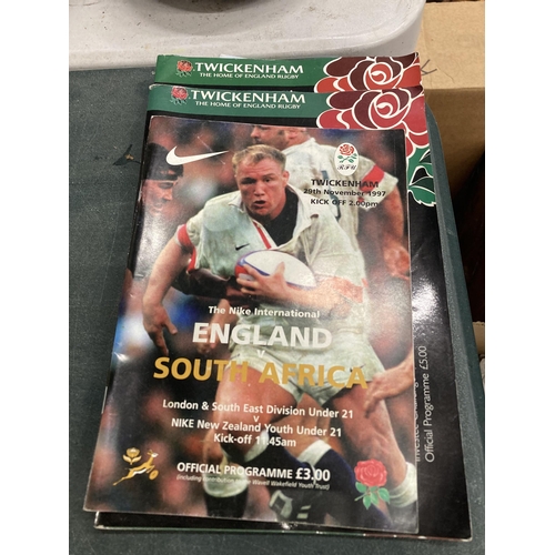 917 - EIGHTEEN ENGLAND INTERNATIONAL RUGBY UNION PROGRAMMES