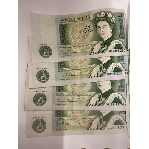 406A - NINE ONE POUND NOTES AND FOUR TWO POUND COINS