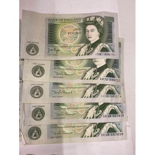 406A - NINE ONE POUND NOTES AND FOUR TWO POUND COINS