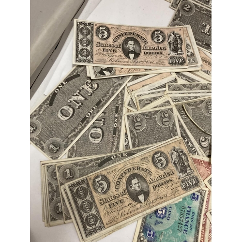 420A - A LARGE QUANTITY OF BANK NOTES INCLUDING CONFEDERATE DOLLARS