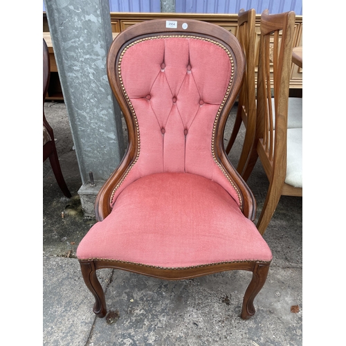 2954 - A VICTORIAN STYLE SPOON-BACK CHAIR