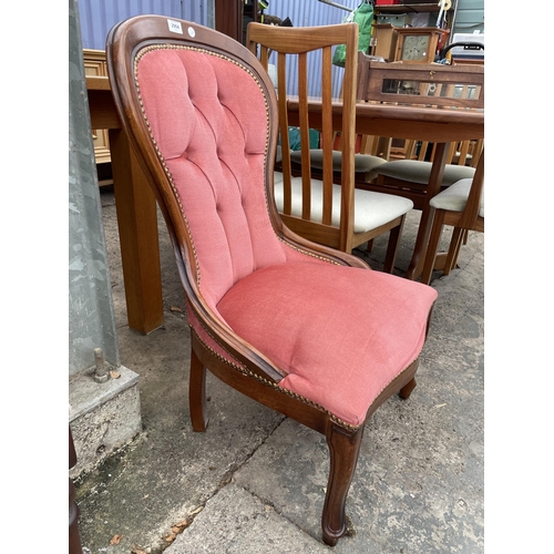 2954 - A VICTORIAN STYLE SPOON-BACK CHAIR