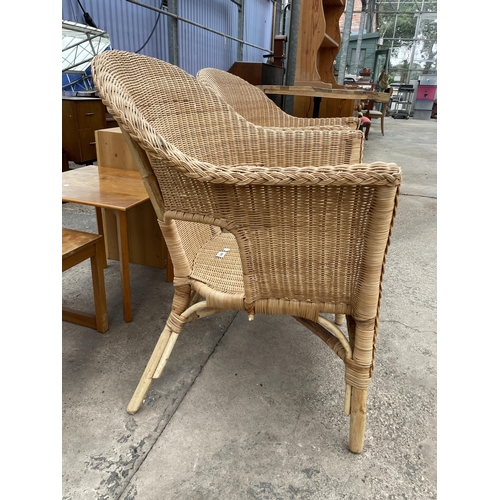 2960 - A PAIR WICKER CONSERVATORY CHAIRS