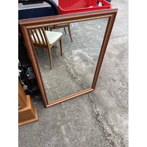 2969 - A MODERN WALL MIRROR, 40 X 28