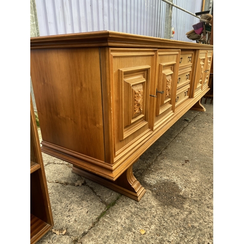 2973 - A 20TH CENTURY SATINWOOD SIDEBOARD, 100