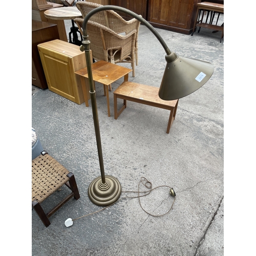 2978 - A MODERN BRASS ADJUSTABLE READING LAMP BY LAURA ASHLEY HOME