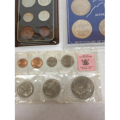 432A - VARIOUS COINS AND STAMPS TO INCLUDE ISLE OF MAN, CROWNS, NEW ZEALAND COINS AND STAMPS FROM AROUND TH... 