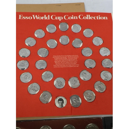 435A - THREE FULL COLLECTORS COIN SETS TO INCLUDE 1970 WORLD CUP, 1998 AND 2004 ENGLAND SQUAD