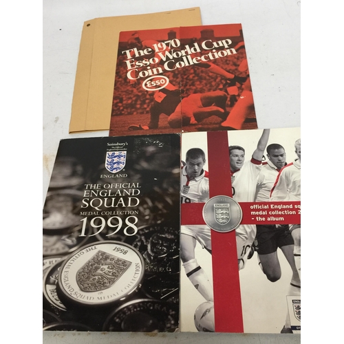 435A - THREE FULL COLLECTORS COIN SETS TO INCLUDE 1970 WORLD CUP, 1998 AND 2004 ENGLAND SQUAD