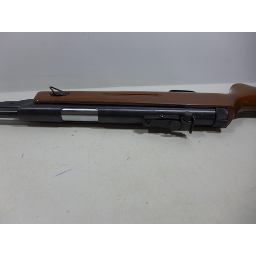 352 - A .22 CALIBRE AIR RIFLE, 44CM BARREL, WOODEN STOCK LENGTH 103CM